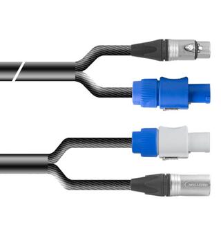 PROAUDIO TOUR76490L03 Kombikabel 3m, XLRm-XLRf 3p + Powercon/Powercon